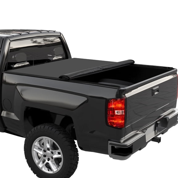 Soft Roll up Truck Bed Tonneau Cover Compatible for 2014-2018 Chevy Silverado 1500,Soft Rolling up Pickup Bed Cover, 5.8FT/6.6FT