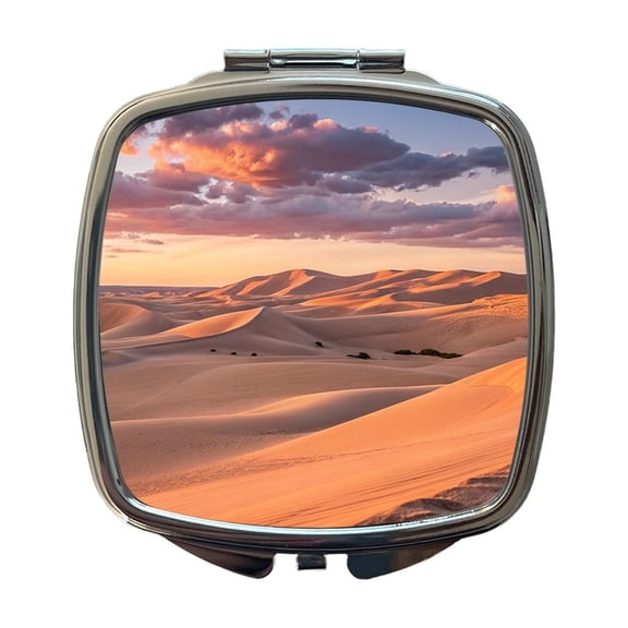 Soft Rolling Sand Dunes Sunset Desert Travel Makeup Handbag Purse Small Pocket Compact Mirror