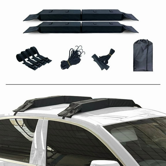 Soft Roof Rack Pads for Surfboard, SUP, Kayak,Canoe, Heavy Duty Universal Car Roof Rack System,Kayak Rack for Car,Compatible with SUVs,Sedans,2 Doors or 4 Doors Cars.(Regular size)