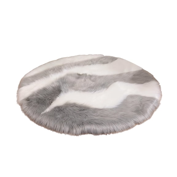 Soft Round Area Rug, 60x60cm Gray Velvety Floor Mat for Bedroom, Living Room, and Entryway Decor