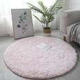 thumbnail image 1 of Soft Round Circle Round Shaggy Rug for Living Room Bedroom, Fluffy Carpet Shag Circular Rug Fuzzy Plush Rug Non-Slip Home Decor for Nursery Room Dorm (Pink,40CM), 1 of 5