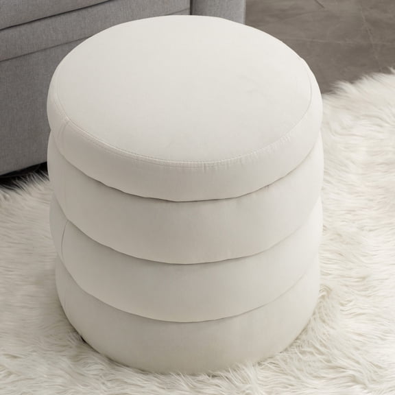 Soft Round Footstool / Convenient for Indoor Sofa Side