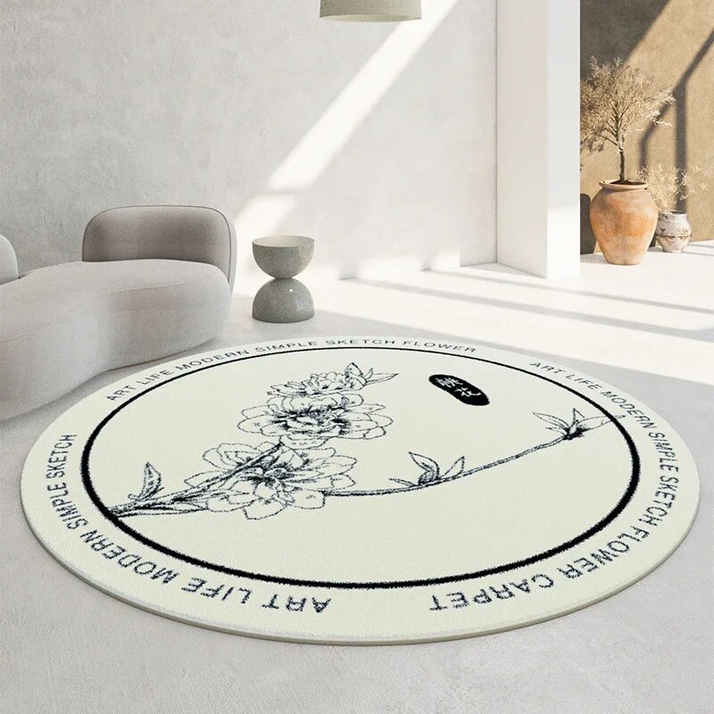 Soft Round Imitation Cashmere Carpets Modern Decoration Living Room