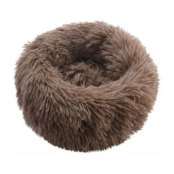 Soft Round Pet Bed Cozy Donut Cuddler Calming Anxiety Warm for Small Animals Machine Washable Indoor Outdoor Use