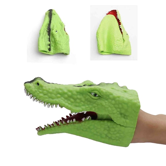 Soft Rubber Dinosaur Hand Puppet Gloves, T-Rex Animal Model Arm Toy, Realistic Role Play Toy