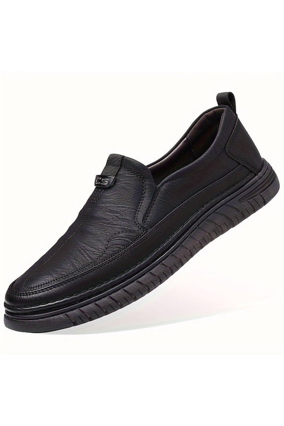 Soft Rubber Grip Men's Comfortable Slip-On Loafers: Pure Color, Casual Street Style, PU Linings, Rubber Soles, PU Insoles, Round Toes for Spring/Autumn Season