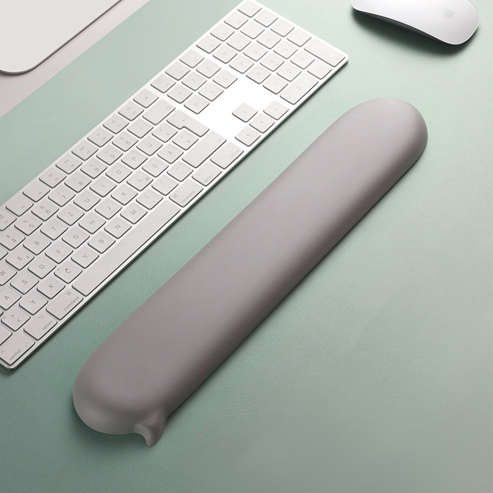 Soft Rubber Keyboard Wrist Rest, 15.7x3.1inch Sturdy Wrist Rest for Computer Keyboard, Provide Support and Reduce Stress, Ideal for Home Offices, Gaming (Gray)