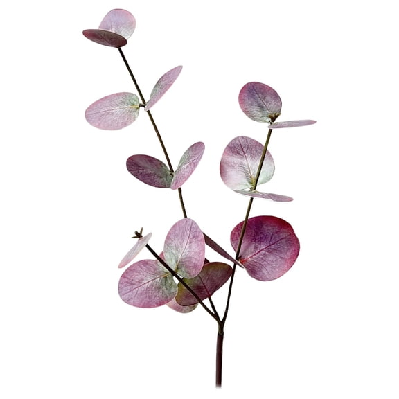 Soft Rubber Simulation Green Plant Eucalyptus Wine Red,Artificial In Glass Vase with Water 49Cm Plants for Home Decor Coffee Table Centerpieces Bathroom & Farmhouse Weddings Greenery Plants