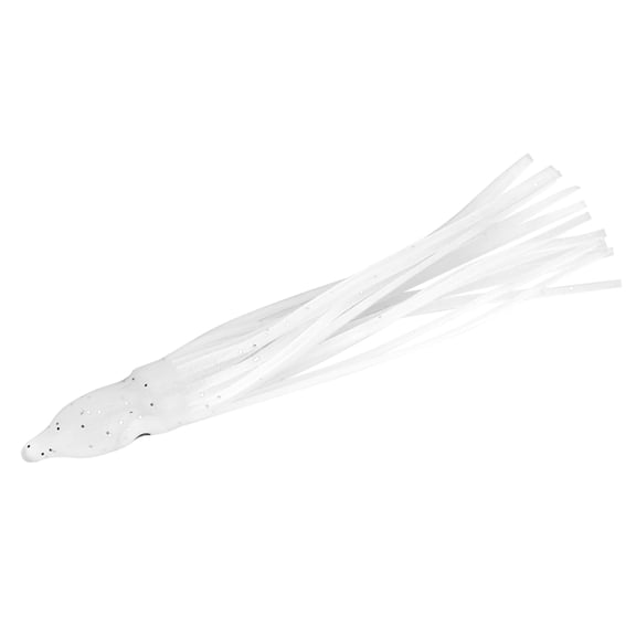 Soft Rubber Squid Lures Artificial Octopus Bait Set Red and White Fishing Tackle for Offshore Saltwater Freshwater, 10-Pack / 3.54 in (9 cm)