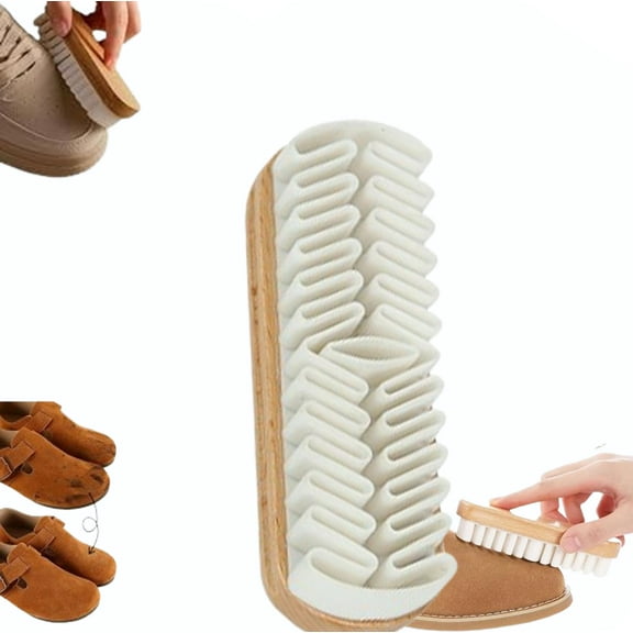 Soft Rubber Suede Brush for Shoes & Leather 2025 New Cleaner for Shoe Care Accessories, Suede Cleaning Brush for Shoes, Bags, Jacket, Purse, Sofa with Wooden Handle, Stain Eraser
