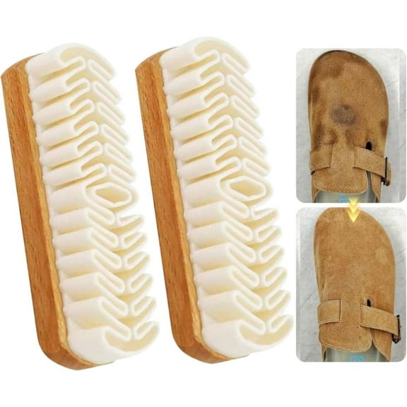 Soft Rubber Suede Brush for Shoes & Leather – Gentle Suede Eraser Cleaner Scrub Tool for Nubuck, Velvet, Suede Boots, Sneakers, Bags – 2025 New Cleaner for Shoe Care Accessories (2 Pack)