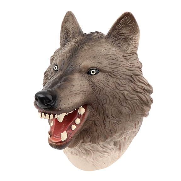 Soft Rubber Wolf Hand Puppet Realistic For Kids Role Playing Storytelling Party Favor Toy