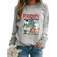 thumbnail image 1 of Soft Rudolph Red-Nosed Reindeer Graphic Print Sweatshirt - Women's Casual Long Sleeve Crew Neck - Machine Washable Novelty Design For Fall & Winter Clothes, 1 of 5