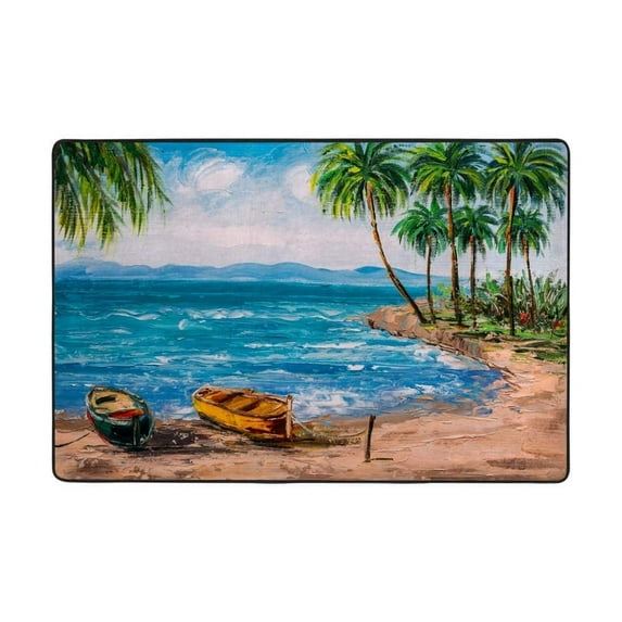 Soft Rug Large Area Rugs, Tropical Island Beach Comfortable Indoor Carpet, Baby Play&nbsp;Mat for Living Room Bedroom Nursery Home Decor Floor Mat 60 X 39 Inch