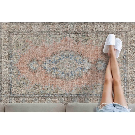 Soft Rug, Oushak Rugs, Floral Pattern Rugs, Green Rugs, Oriental Rug, Saloon Rugs, Gift Rugs, Bedroom Rugs, Bathroom Rugs, Small Rug, 3.3'x9.2' - 100x280 cm