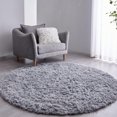 thumbnail image 1 of Soft Rugs for Living Room,4*4 ft Gray Round Fluffy Shag Area Rugs,Shaggy Plush Nursery Carpet,Non Slip Circular Carpet for Bedroom and Teens Living Room,Home Decor, 1 of 8