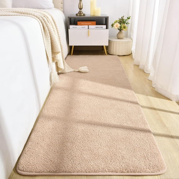 Soft Runner Rugs For Bedroom 2x6  Non Slip Runners Hallway Kitchen Laundry Dorm Washable Minimalist Low Pile Long Men Beige