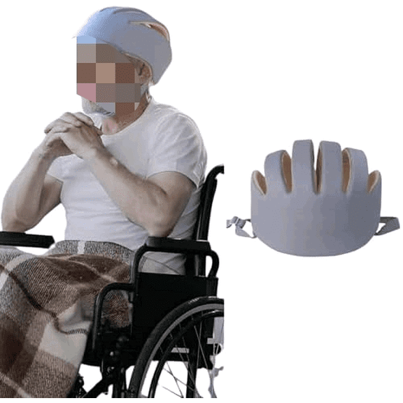 Soft Safety Helmet for Elderly Adults, Thick Foam Protective Helmet Special Needs Hat, Adjustable Head Protection Equipment to Protect Head Injury Seizure Shock Anti Fall Bump Cap