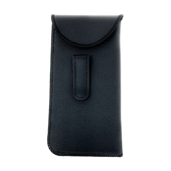 Hilco Black XL Soft Safety Slip-In Eyeglass Case with Pocket Belt Clip Holder Pouch, faux leather