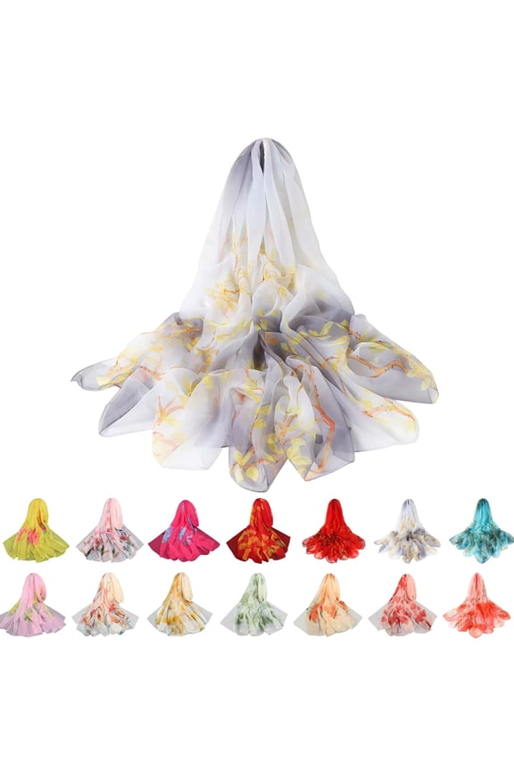 Soft Sand Silk Long Shawl Scarf for Women Summer Sunscreen Beach Wrap Cover Up