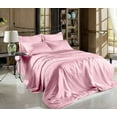 thumbnail image 1 of Soft Satin Pillowcase+Fitted+Flat Bed Sheet Set  Solid Color Deep Pockets New, 1 of 2