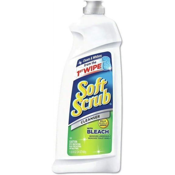 Soft Scrub Cleaner With Bleach - Hard Surface Liquid Cleanser - 9 Pack, 24 oz Each