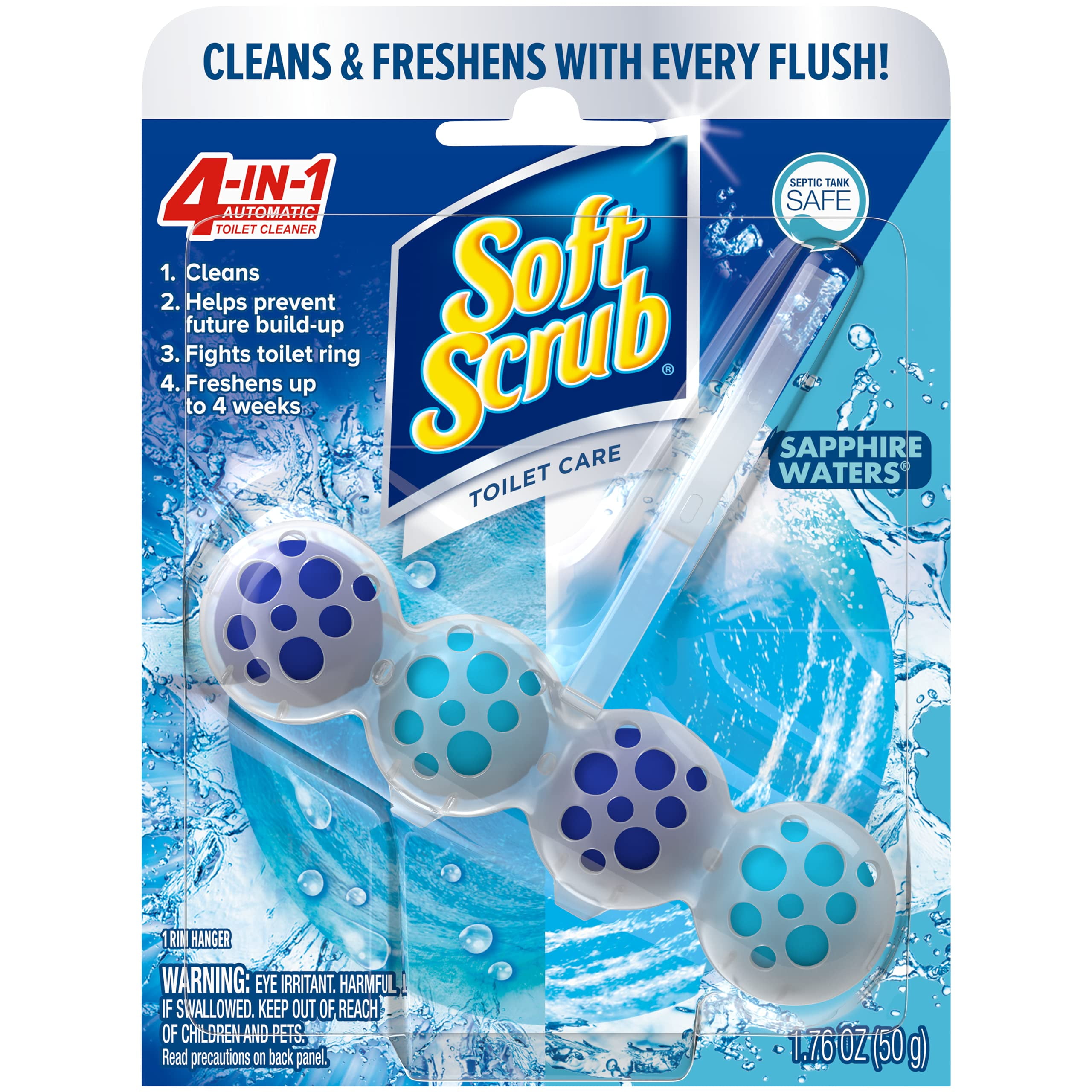 Soft Scrub 4-in-1 Toilet Care Rim Hanger - Sapphire Waters Scent, 50 Gram 3 thumbnail image