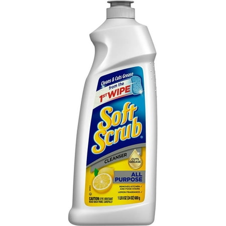 Soft Scrub All Purpose Cleanser, Lemon Scent, 24 OZ (Pack of 9)