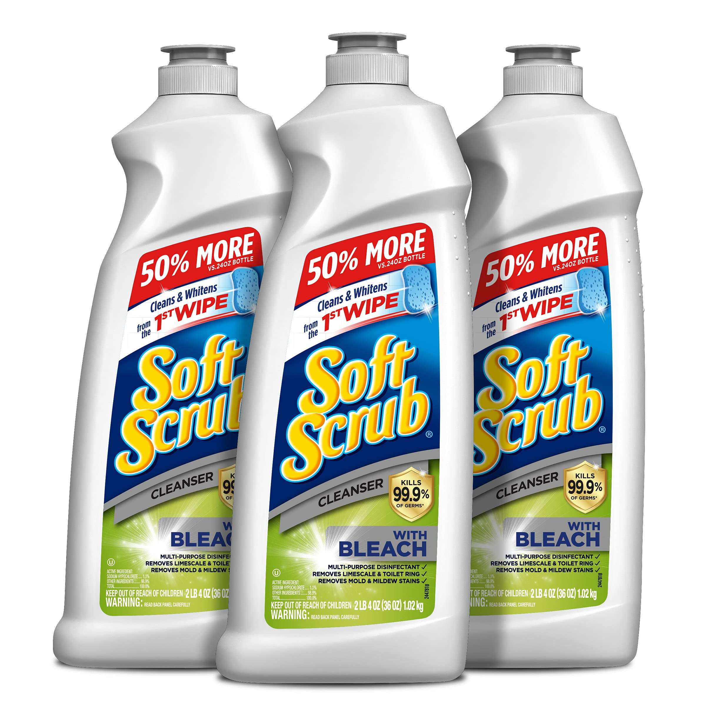 Soft Scrub Antibacterial Bathroom Cleaning Liquid With Bleach 36 Fl Oz