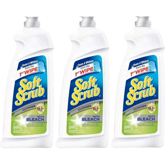 Soft Scrub Cleanser with Bleach, 36 Fluid Ounce (Pack of 3)