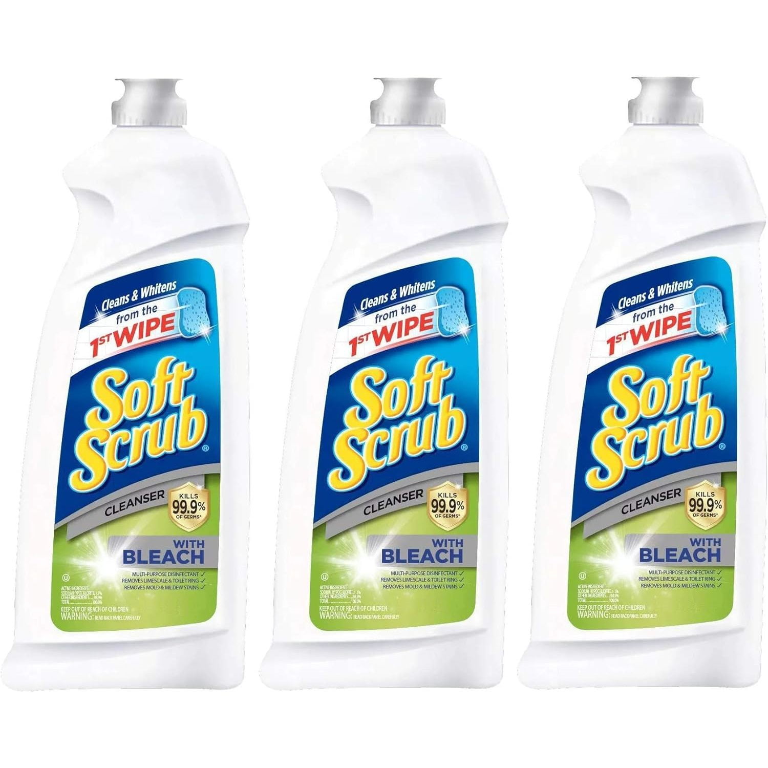DKQF Soft Scrub Cleanser with Bleach, Liquid Cleaner, 36 Fluid Ounce ...