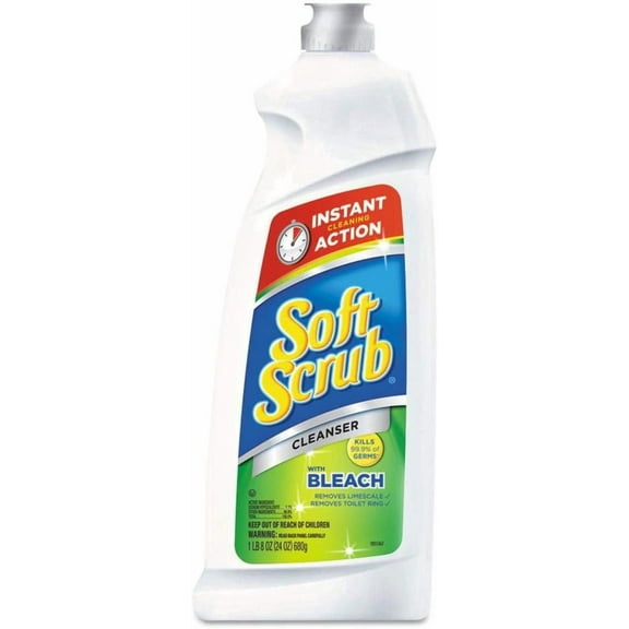Soft Scrub Antibacterial Cleaner With Bleach - Hard Surface Liquid - 9 Pack, 24 oz