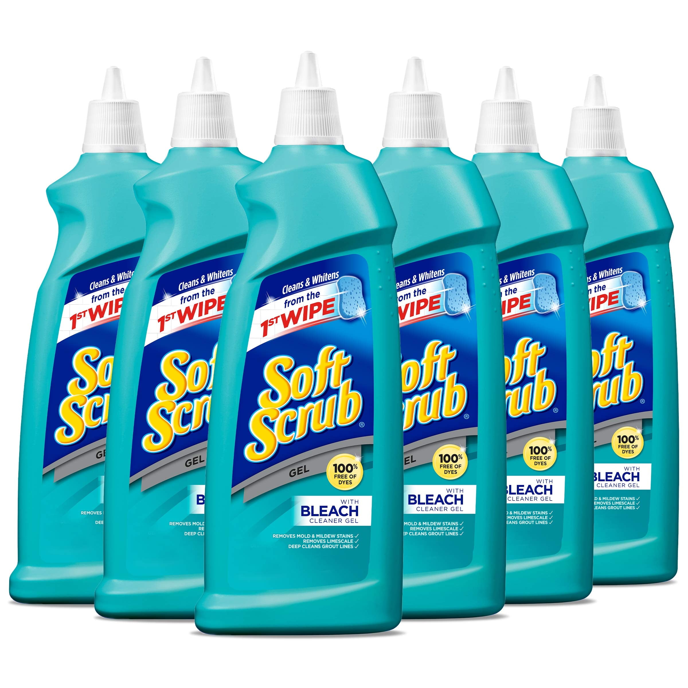 Soft Scrub, Gel Cleaner With Bleach, 28.6 Fl Oz, Pack of 6 - Walmart.com