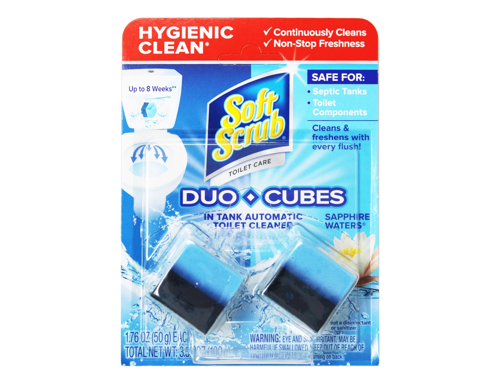 Soft Scrub In-Tank Toilet Cleaner Duo-Cubes, Sapphire Waters, 2 Count