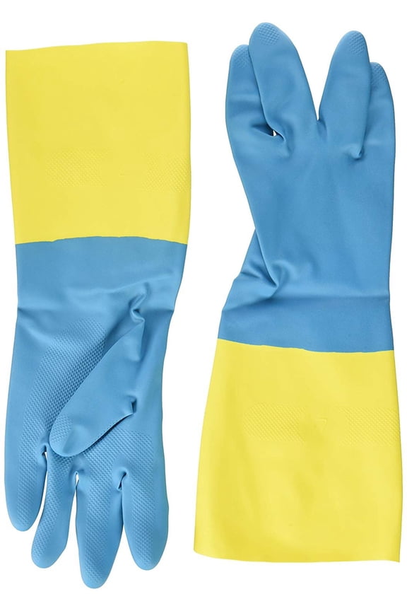 Neoprene-Coated Household Glove - Cotton Lined - Small, Blue