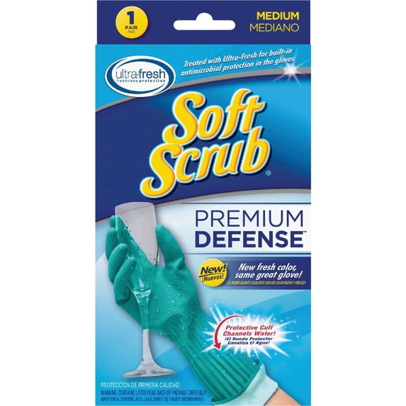 Soft Scrub Premium Defense Purple Rubber Gloves, Medium,12812-16