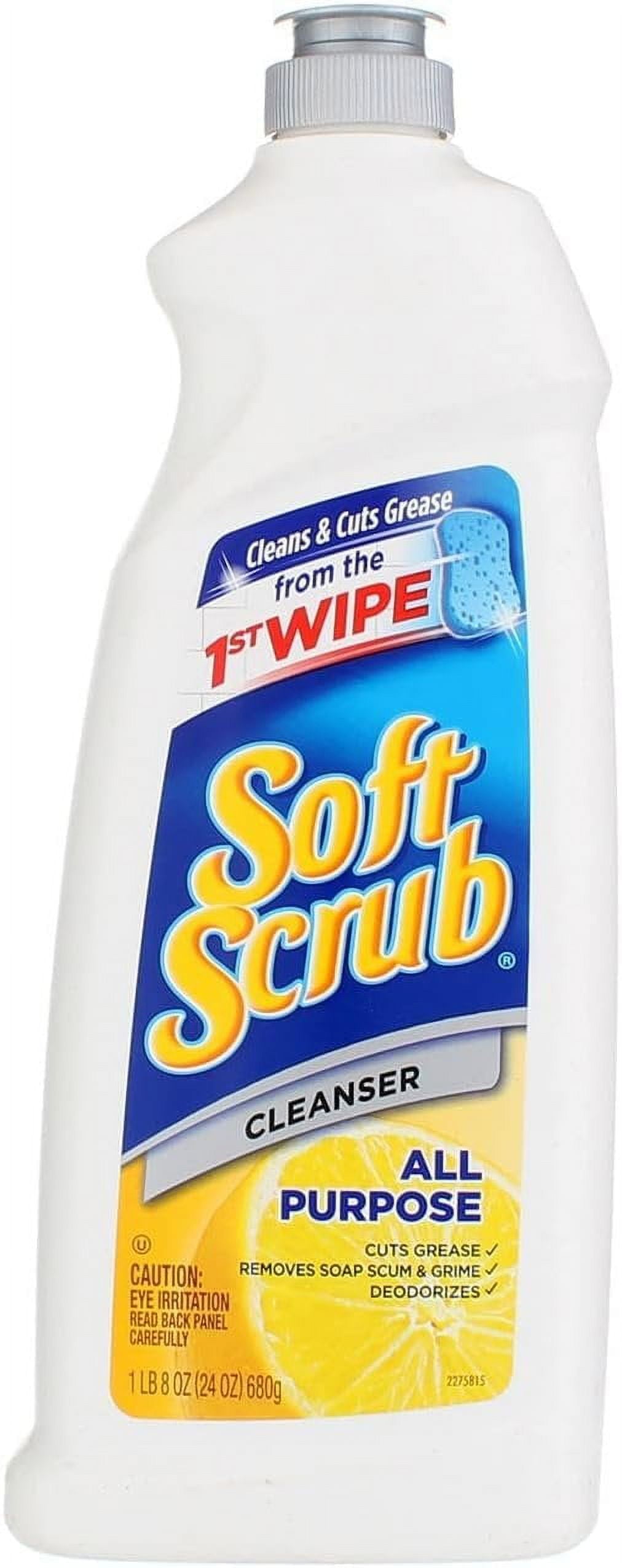 Soft Scrub Total All-purpose Bath/Kitchen Cleanser - For Sink, Shower, Bathroom, Kitchen - 24 fl oz (0.8 quart) - Lemon, Fresh Scent - 9 / Carton - Phosphate-free, Cleanse - White Soft Scrub Total All-purpose Bath/Kitchen Cleanser - For Sink, Shower, Bathroom, Kitchen - 24 fl oz (0.8 quart) - Lemon, Fresh Scent - 9 / Carton - Phosphate-free, Cleanse - White