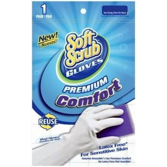 Artist Unknown Soft Scrub Vinyl Cleaning Gloves Small - Reusable - 2 Pc., White