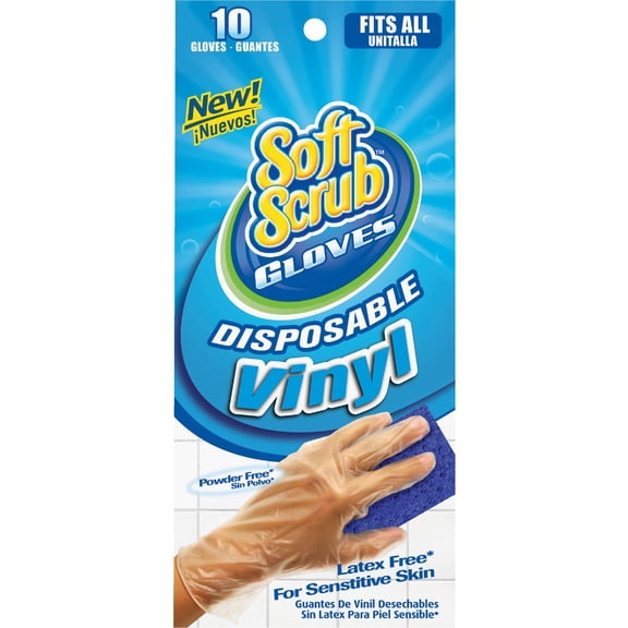 Soft Scrub Vinyl Disposable Gloves 10 / Pack