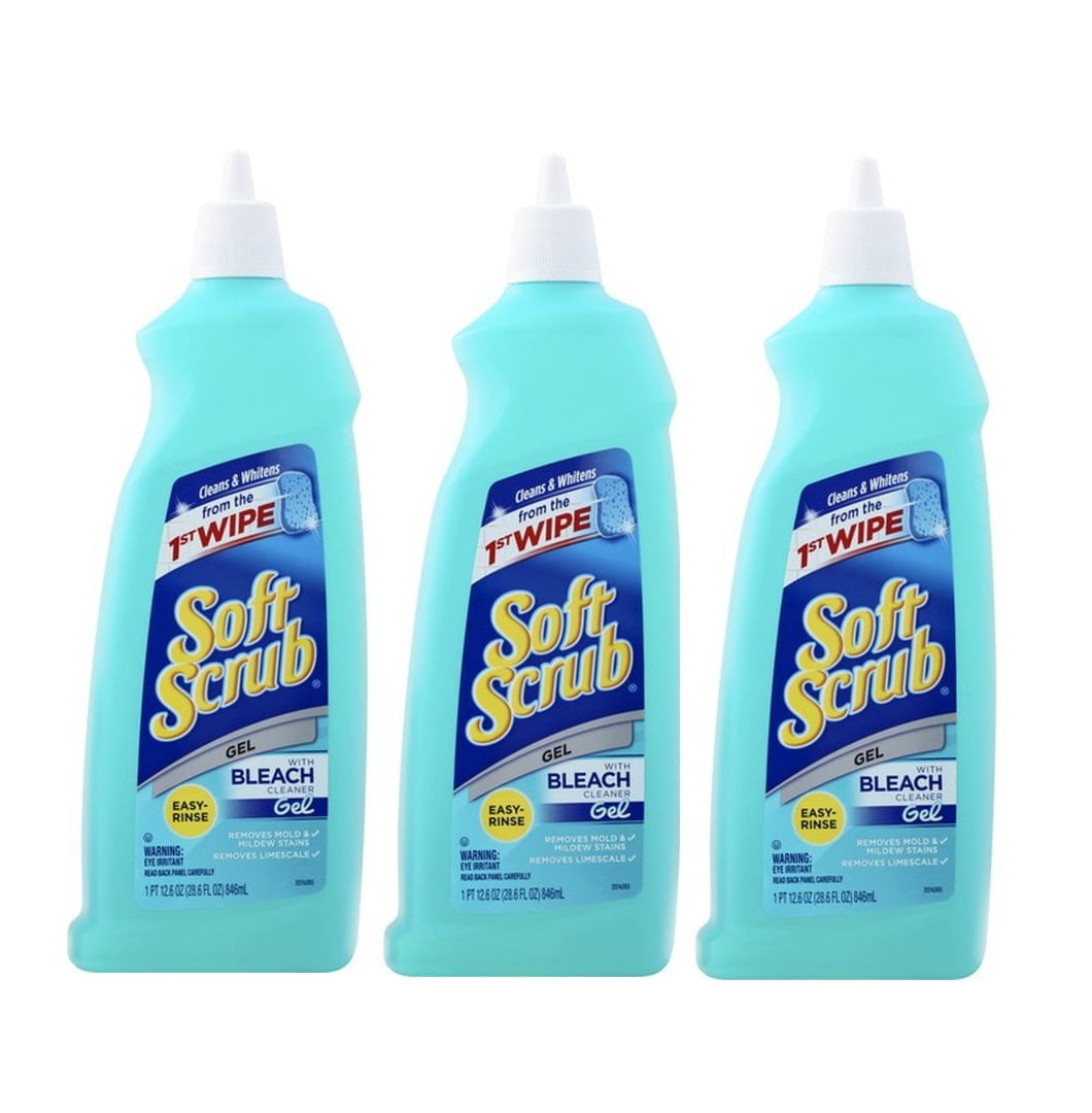 Soft Scrub with Bleach Cleaner Gel, 28.6 Fluid Ounces, 3 Pack