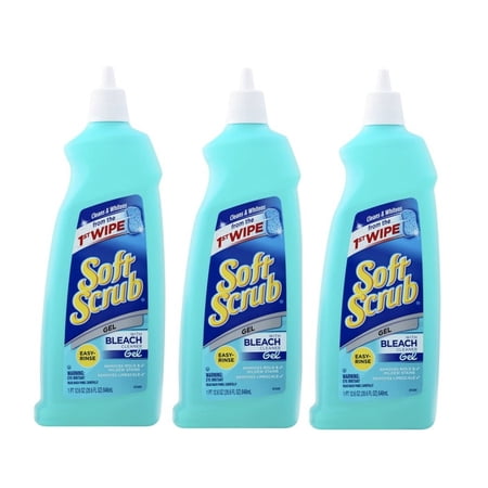 Soft Scrub with Bleach Cleaner Gel, 28.6 Fluid Ounces, 3 Pack