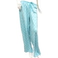 thumbnail image 1 of Soft Sensations Womens Blue Lattice Stretch Fleece Sleep Pants Pajama Bottoms M, 1 of 2