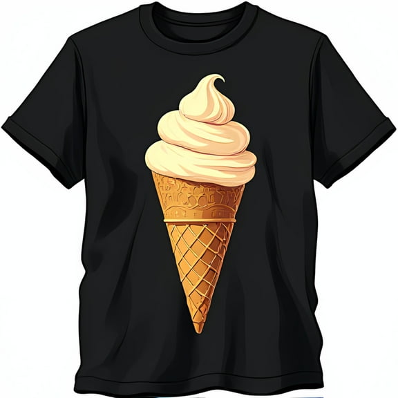 Soft Serve Ice Cream Graphic Black T-Shirt for Ice Cream Lovers