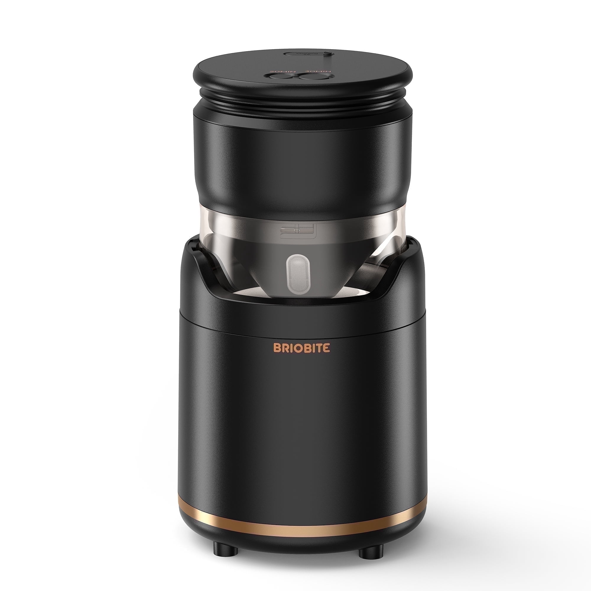 BRIOBITE Soft Serve Ice Cream Maker 0.5 Qt Rechargeable Mini Machine for Sorbet, Gelato, Frozen Yogurt Maker Black