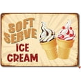 Soft Serve Ice Cream Vintage Poster Tin Sign Bathroom Home Garden Retro