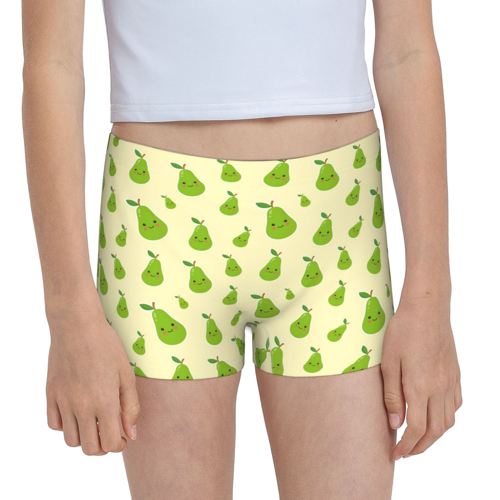 Easygdp Green Pears1 Girls Hipster Cotton Underwear Little Girls