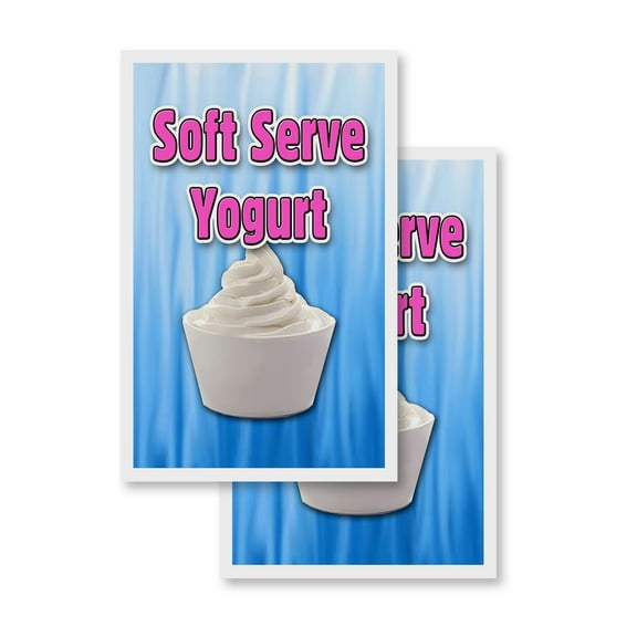Soft Serve Yogurt (2-PACK) 24" x 36" Vinyl Decals | Sign Insert Peel & Stick Decals Stickers Window Signs