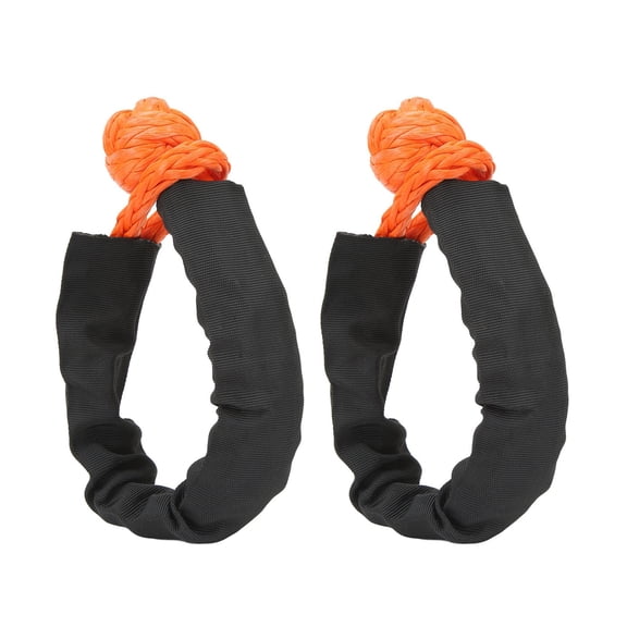 Soft Shackle Recovery Rope Safe To Use Tight Weave UV Resistant Lightweight Synthetic Road Recovery Rope Orange 9mm For ATV ,Easy to Carry