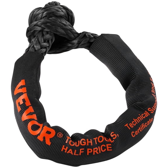 Soft Shackle Synthetic Recovery Rope - 2-Pack, 1/2" x 22", 44,092 lbs Break Strength - Heavy Duty Off-Road Towing Strap
