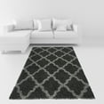 thumbnail image 1 of Soft Shag Area Rug 3x5 Moroccan Trellis Charcoal Grey Shaggy Rug - Contemporary Area Rugs for Living Room Bedroom Kitchen Decorative Modern Shaggy Rugs, 1 of 3